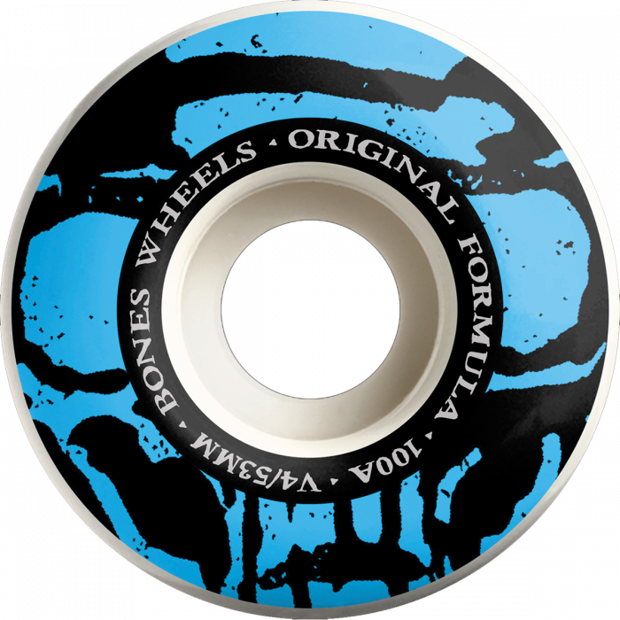 BONES 100's OG V4 MUMMY SKULLS 53mm 100A WHITE