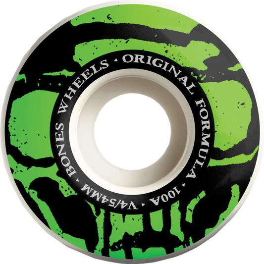 BONES 100's OG V4 MUMMY SKULLS 54mm 100A WHITE
